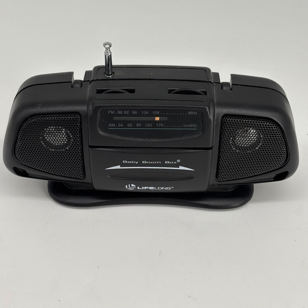 VTG Lifelong Baby Boom Box Radio Black AM FM Model 2225 Portable 90s Retro Y2k